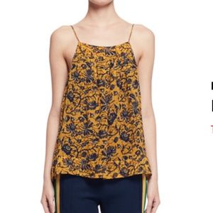 Isabel Marant Etoile ‘Bronson’ Floral Silk Camisole - Mustard Size 10